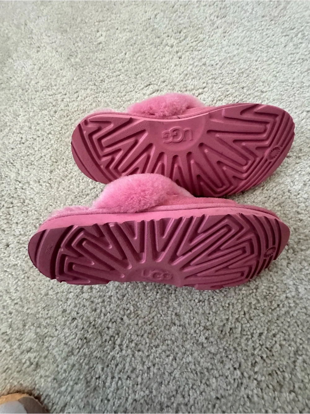 UGG Kids Pink Shearling Clog Slippers